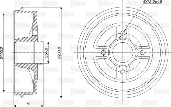 Valeo 237003 - Тормозной барабан unicars.by