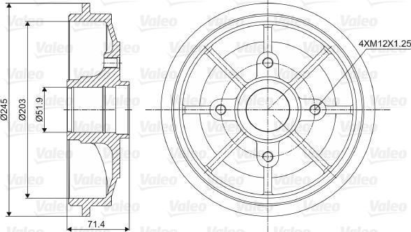 Valeo 237016 - Тормозной барабан unicars.by