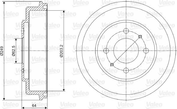 Valeo 237013 - Тормозной барабан unicars.by