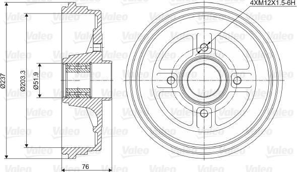 Valeo 237034 - Тормозной барабан unicars.by