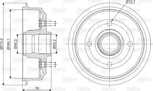 Valeo 237032 - Тормозной барабан unicars.by