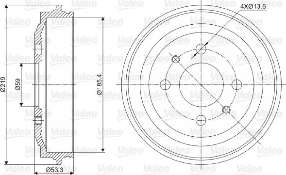 Valeo 237024 - Тормозной барабан unicars.by