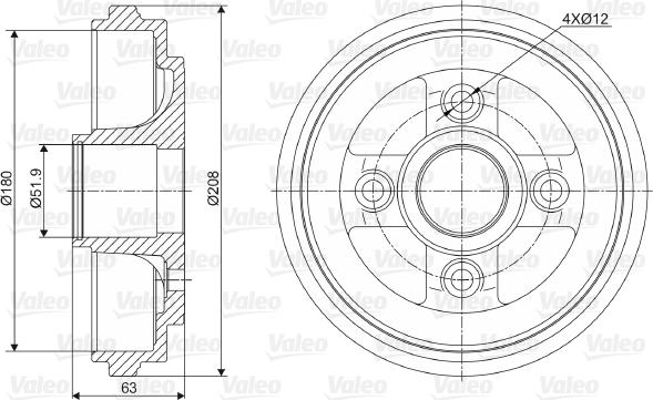 Valeo 237026 - Тормозной барабан unicars.by