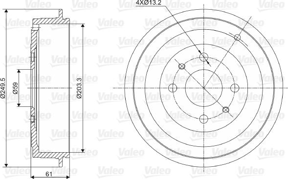 Valeo 237021 - Тормозной барабан unicars.by