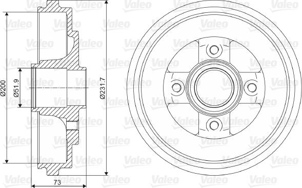 Valeo 237114 - Тормозной барабан unicars.by