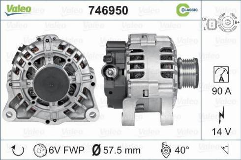 Valeo 746950 - Генератор unicars.by