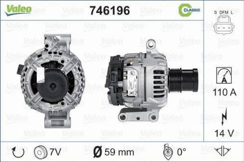 Valeo 746196 - Генератор unicars.by