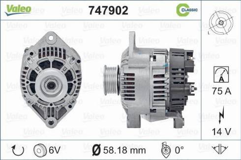 Valeo 747902 - Генератор unicars.by