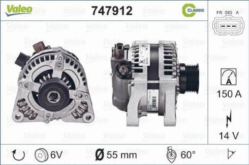 Valeo 747912 - Генератор unicars.by