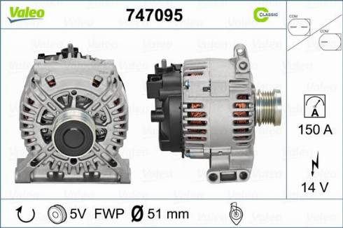 Valeo 747095 - Генератор unicars.by