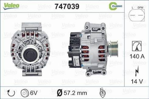 Valeo 747039 - Генератор unicars.by