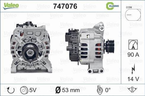 Valeo 747076 - Генератор unicars.by