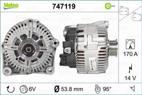 Valeo 747119 - Генератор unicars.by