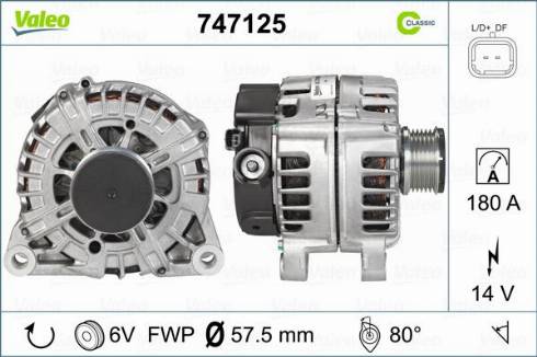 Valeo 747125 - Генератор unicars.by