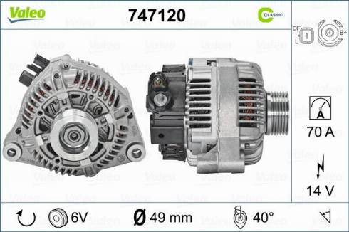 Valeo 747120 - Генератор unicars.by