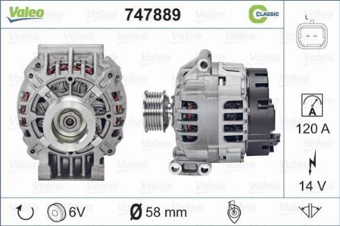 Valeo 747889 - Генератор unicars.by