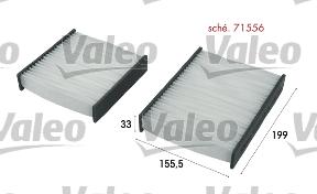 Valeo 715556 - Фильтр воздуха в салоне unicars.by