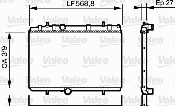 Valeo 734338 - Радиатор, охлаждение двигателя unicars.by