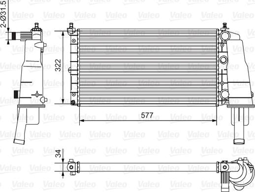 Valeo 734236 - Радиатор, охлаждение двигателя unicars.by