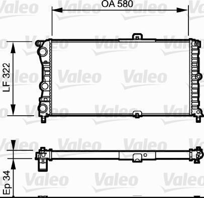 Valeo 730980 - Радиатор, охлаждение двигателя unicars.by