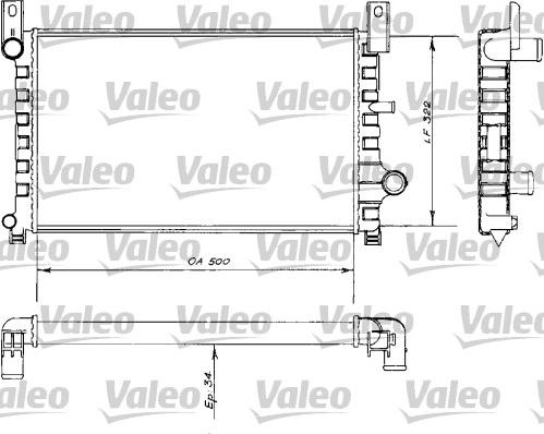 Valeo 730484 - Радиатор, охлаждение двигателя unicars.by