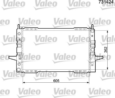 Valeo 731424 - Радиатор, охлаждение двигателя unicars.by