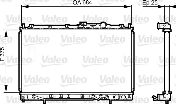 Valeo 731649 - Радиатор, охлаждение двигателя unicars.by