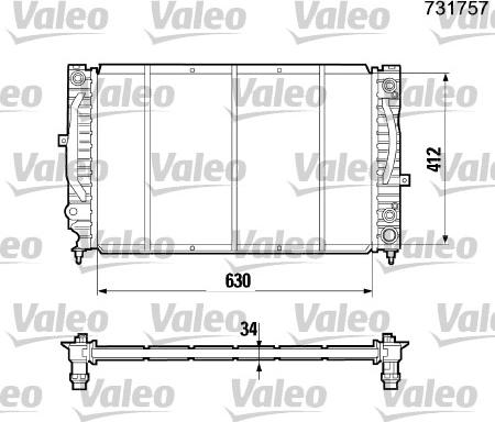 Valeo 731757 - Радиатор, охлаждение двигателя unicars.by