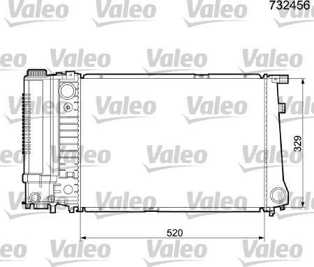 Valeo 732456 - Радиатор, охлаждение двигателя unicars.by