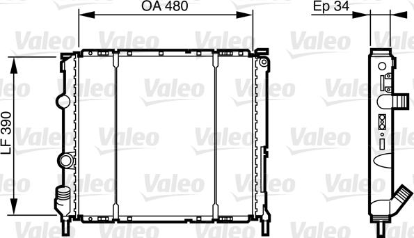 Valeo 732474 - Радиатор, охлаждение двигателя unicars.by