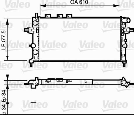 Valeo 732550 - Радиатор, охлаждение двигателя unicars.by