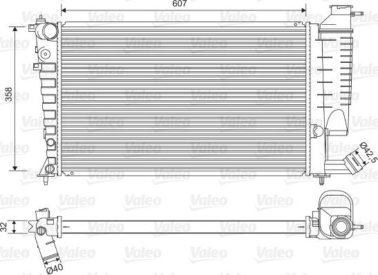 Valeo 732520 - Радиатор, охлаждение двигателя unicars.by