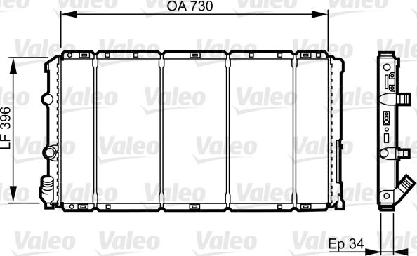 Valeo 732050 - Радиатор, охлаждение двигателя unicars.by