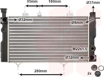 Van Wezel 40002096 - Радиатор, охлаждение двигателя unicars.by