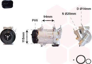 Van Wezel 4000K418 - Компрессор кондиционера unicars.by