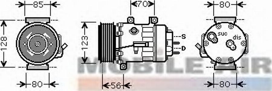 Van Wezel 4000K307 - Компрессор кондиционера unicars.by