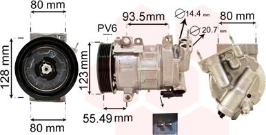 Van Wezel 4000K315 - Компрессор кондиционера unicars.by