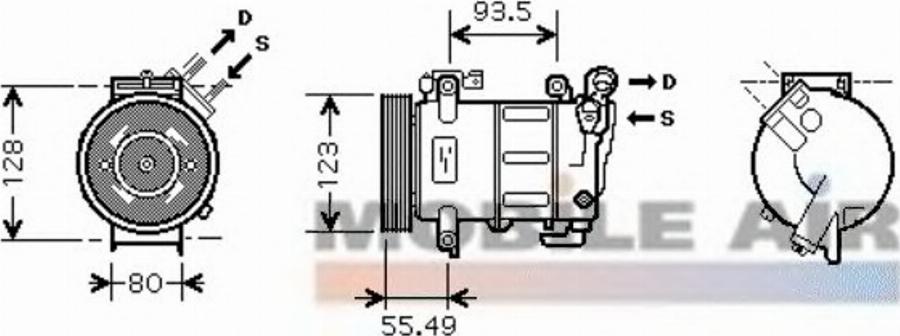 Van Wezel 4000K316 - Компрессор кондиционера unicars.by