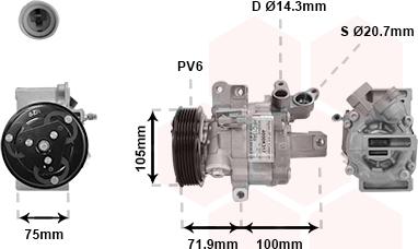 Van Wezel 4000K317 - Компрессор кондиционера unicars.by