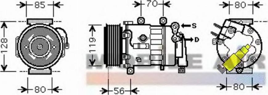 Van Wezel 4000K324 - Компрессор кондиционера unicars.by