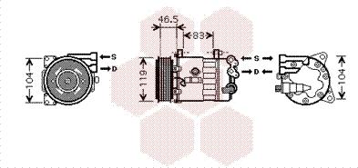 Van Wezel 4000K326 - Компрессор кондиционера unicars.by