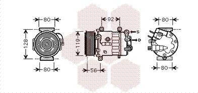 Van Wezel 4000K320 - Компрессор кондиционера unicars.by