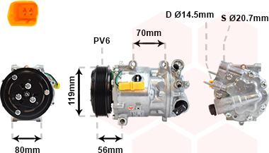 Van Wezel 4000K322 - Компрессор кондиционера unicars.by