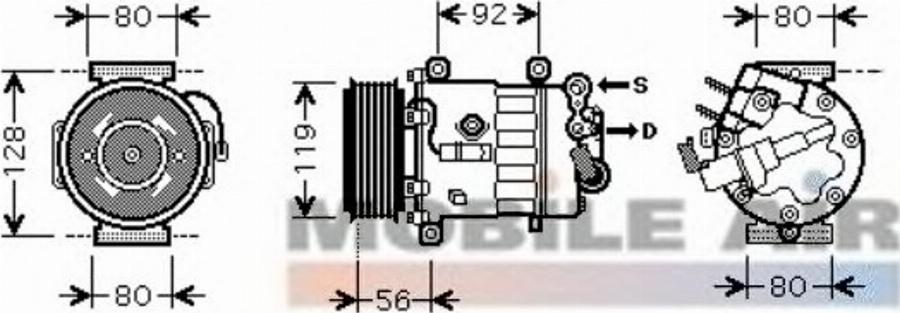 Van Wezel 4000K327 - Компрессор кондиционера unicars.by