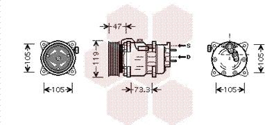 Van Wezel 4000K242 - Компрессор кондиционера unicars.by