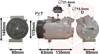 Van Wezel 4300K486 - Компрессор кондиционера unicars.by