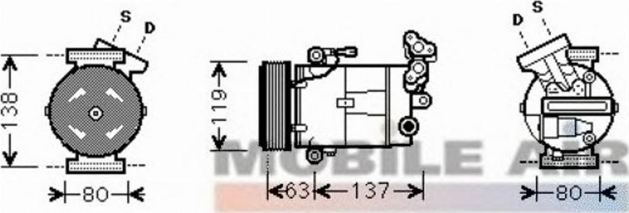 Van Wezel 4300K437 - Компрессор кондиционера unicars.by