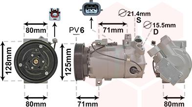 Van Wezel 4300K636 - Компрессор кондиционера unicars.by