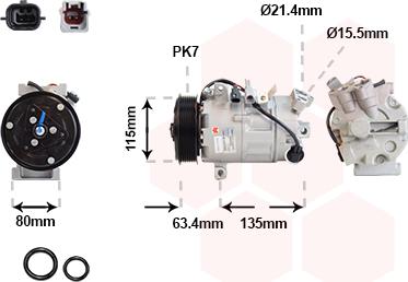 Van Wezel 4300K630 - Компрессор кондиционера unicars.by