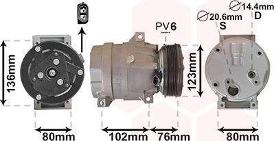 Van Wezel 4300K069 - Компрессор кондиционера unicars.by